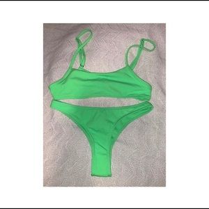 Neon green swim set
